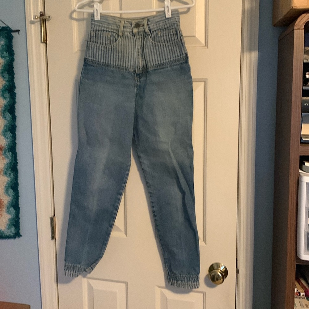 Vintage Jordache Striped Panel Jeans